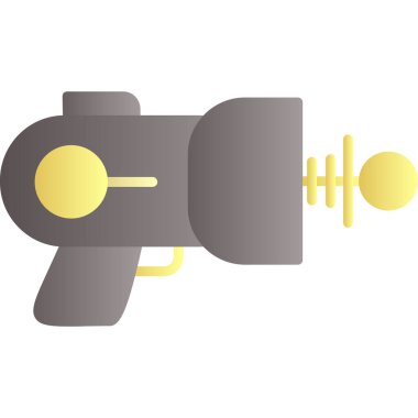 düz renkli retro çizgi film kamera ikonu altın yüzüklü