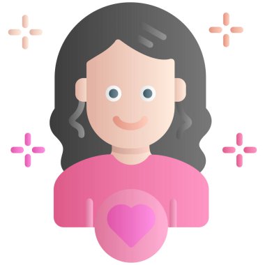 kadın kalp ikonu vektör illüstrasyonu