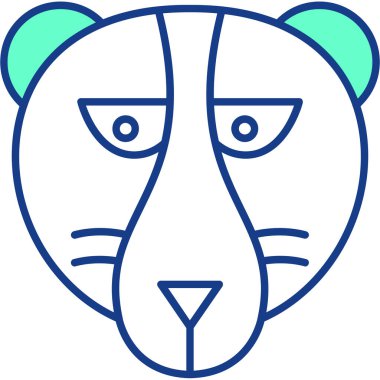 Hayvan kaplanı memelisi simgesi - taslak biçimi