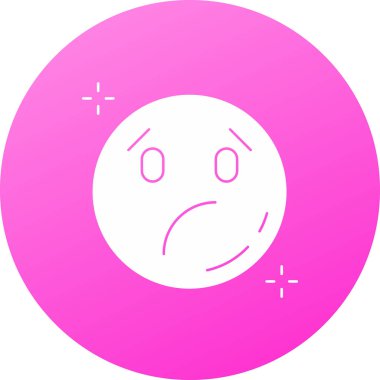 İçi doldurulmuş emoji yüz simgesi - özet biçimi