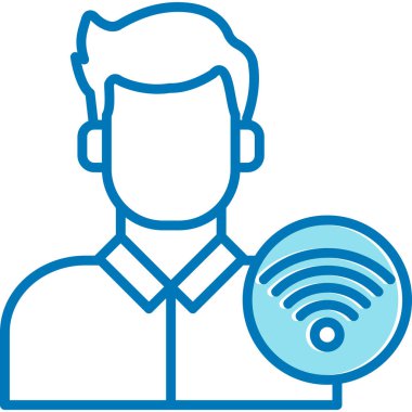 Kablosuz. Web simgesi basit illüstrasyon