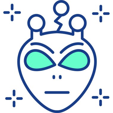 uzaylı simgesi, basit tasarım illüstrasyonu