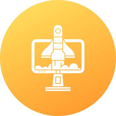 çizgi bilgisayar monitörü simgesi beyaz arkaplanda izole edildi. Elektronik bileşen işareti. Renkli taslak konsepti. vektör