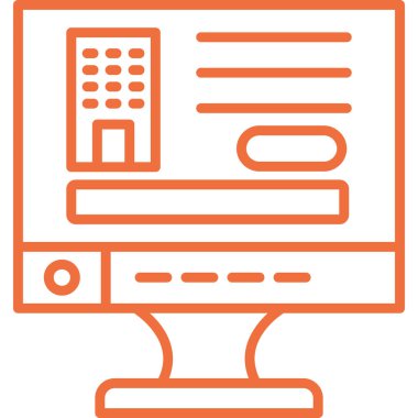 Bilgisayar ekran simgesini ana hat biçiminde izleName