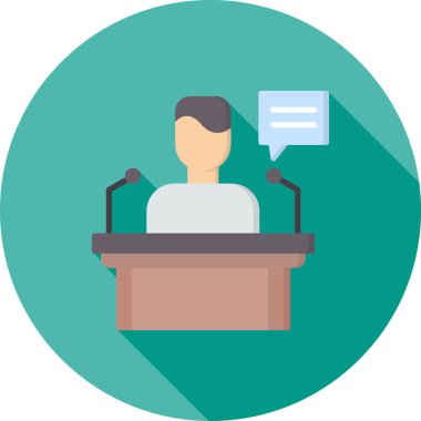 Konuşmacı. Web simgesi basit illüstrasyon