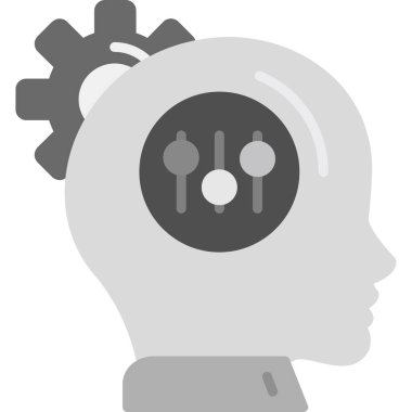 Beyin simgesi, vektör illüstrasyonu