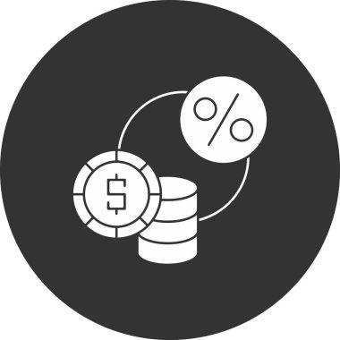 Grafik simgesi ve vektör illüstrasyonlu para