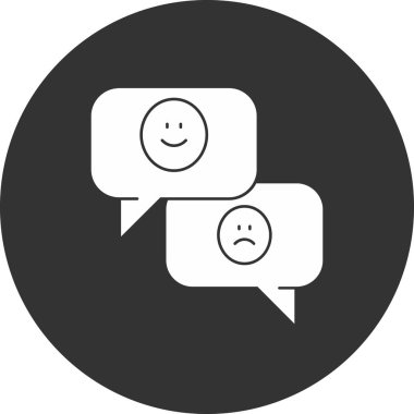 Geri besleme vektör simgesi. Beyaz arkaplanda basit bir vektör çizimi. Müşteri geribildirim sembolü