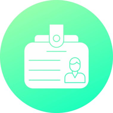 Kimlik kartı simgesi, vektör illüstrasyonu