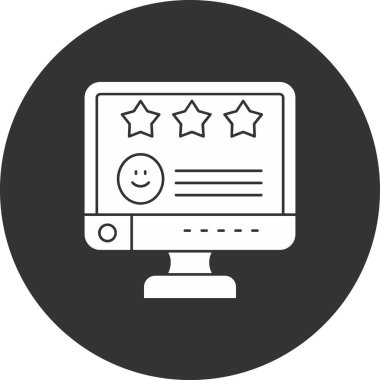 İnternet değerlendirme simgesi. Beyaz arkaplanda izole edilmiş web tasarımı için web derecelendirme vektör simgelerinin basit çizimi