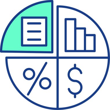 Çizelge grafik simgesi doldurulmuş ana hatlar biçiminde