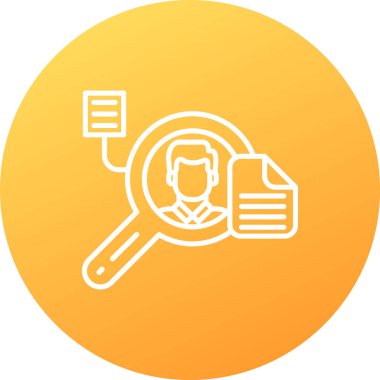 Beyaz arka planda izole edilmiş büyüteç simgesi olan renk çizgisi insan. Değişken rastgele dinamik şekiller. vektör