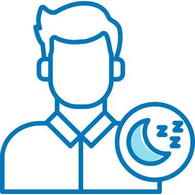 Mavi yastıklı bir adamın vektör çizimi