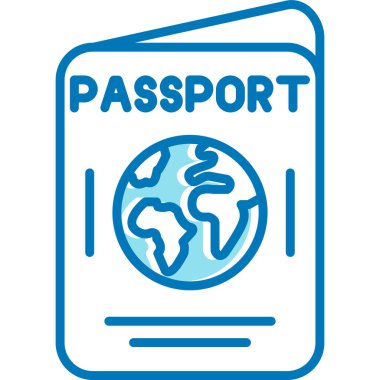 Pasaport web simgesi, basit illüstrasyon, pasaport