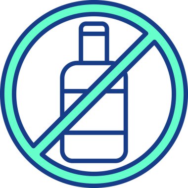 Alkol yok. Web simgesi basit illüstrasyon