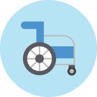 Tekerlekli sandalye düz vektör simgesi