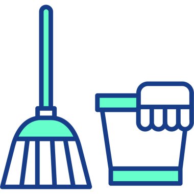 kova temizleme servisi simgesi ana hat biçiminde