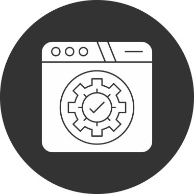 çamaşır makinesi simgesi vektörü, basit tasarım illüstrasyonu