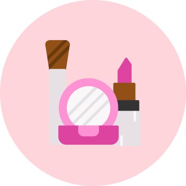 Makyaj. Web simgesi basit illüstrasyon