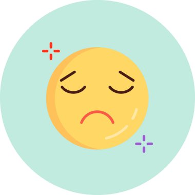 üzgün emoji simgesi, vektör illüstrasyonu