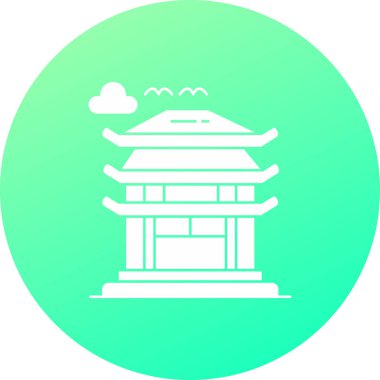 Eşsiz Asya tapınak vektör simgesi