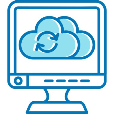 Bulut Hesaplama. Web simgesi basit illüstrasyon