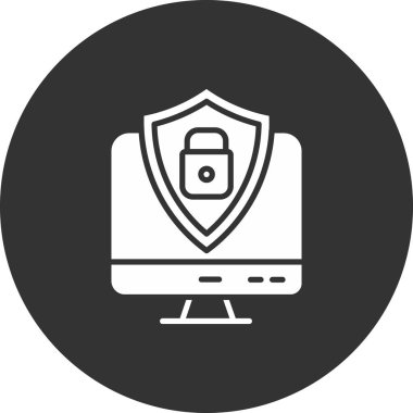 Bilgisayar kilidi vektör simgesi. Bilgisayar güvenliği kavramı. Bilgisayar güvenlik simgesi. Bilgisayar vektör simgesini katı renkte kilitle. Basit illüstrasyon