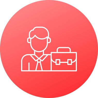 Bir evrak çantası simgesinin vektör illüstrasyonu