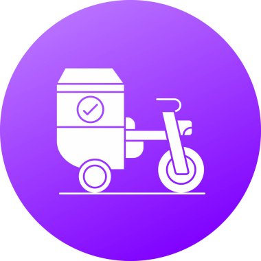 glyph vektöründe dağıtım bisikleti simgesi