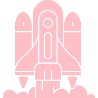 Roket ikonu. Web için başlangıç vektör simgelerinin düz çizimi