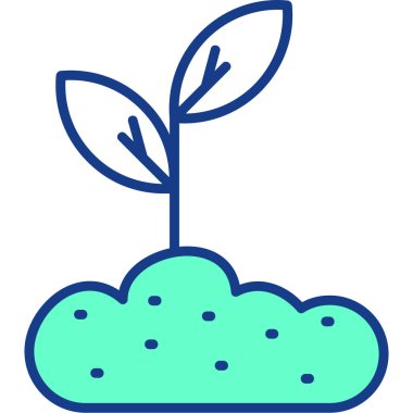 Bitki. Web simgesi basit illüstrasyon