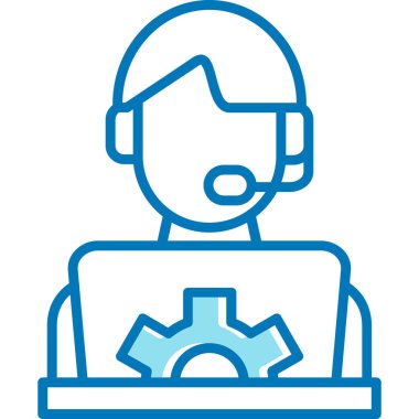 - Teknik destek. Web simgesi basit illüstrasyon