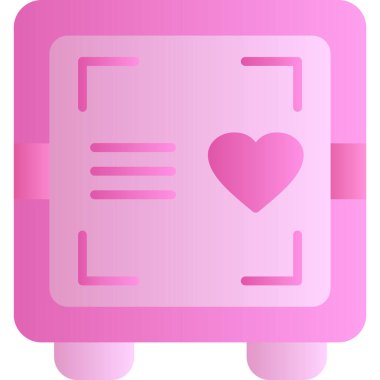 Pembe çıkartma kalp simgesinin vektör çizimi