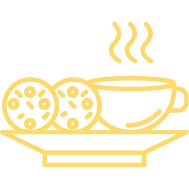 Vektör çizimi. Kahve fincanı, çay, kahve çekirdekleri. düz biçim.