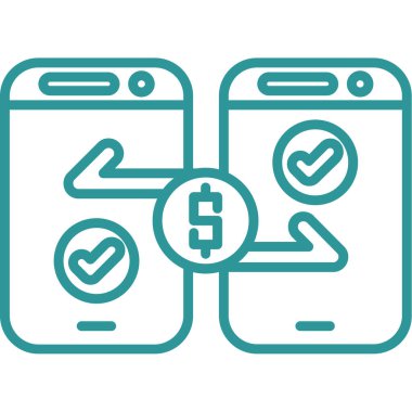 Dolar sembollü akıllı telefon ve vektör illüstrasyon tasarımı