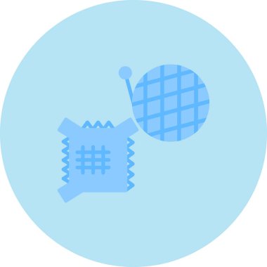 Beyaz arkaplanın mavi ve beyaz simgesinin vektör çizimi