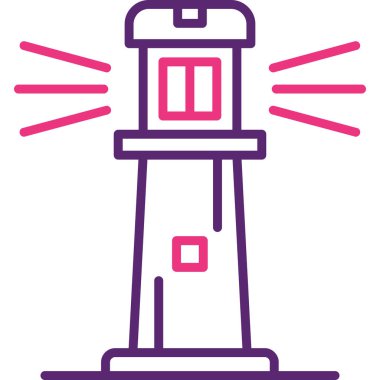 Bir deniz feneri simgesinin vektör çizimi