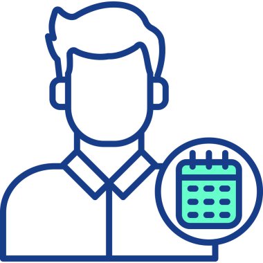 Takvimli insan simgesinin vektör illüstrasyonu