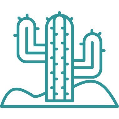 Kaktüs. Web simgesi basit illüstrasyon