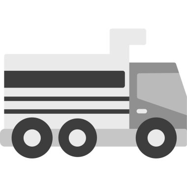 Kamyon web simgesini boşalt, vektör illüstrasyonu