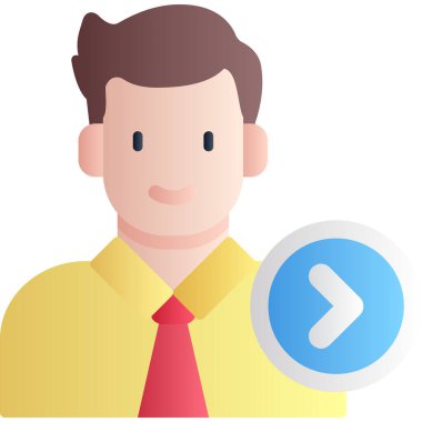 avatar iş adamı simgesi düz stil