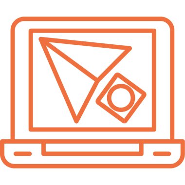 Bilgisayar ekranı. Basit resimleme