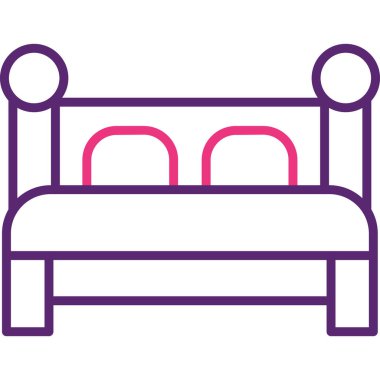 Yatağa. Web simgesi basit illüstrasyon