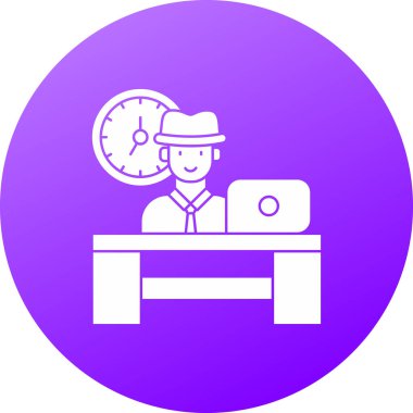 Dizüstü bilgisayar vektör illüstrasyonuyla çalışan iş adamı