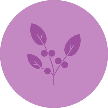 Yaprak dairesi olan bir dalın vektör çizimi, renk çizimi