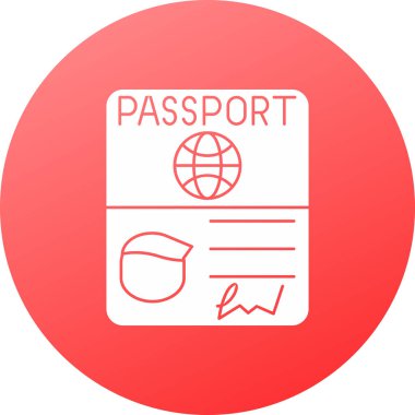 Pasaport ikonu vektör illüstrasyonu