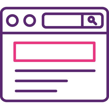 Tarayıcı. Web simgesi basit illüstrasyon