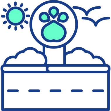 Hayvan hayvan hayvan simgesi - taslak biçiminde