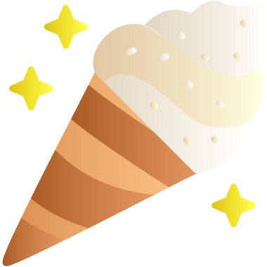 Waffle külahlı dondurma, illüstrasyon, beyaz arkaplanda vektör.