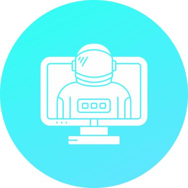 Dizüstü bilgisayarı ve yıldızı olan bir robotun vektör çizimi